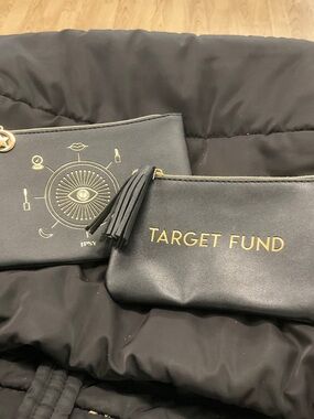 ipsy Black Makeup Pouches with Gold Accents